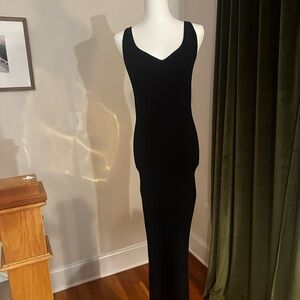 Black Ruched Sleeveless V-Neck Maxi Dress